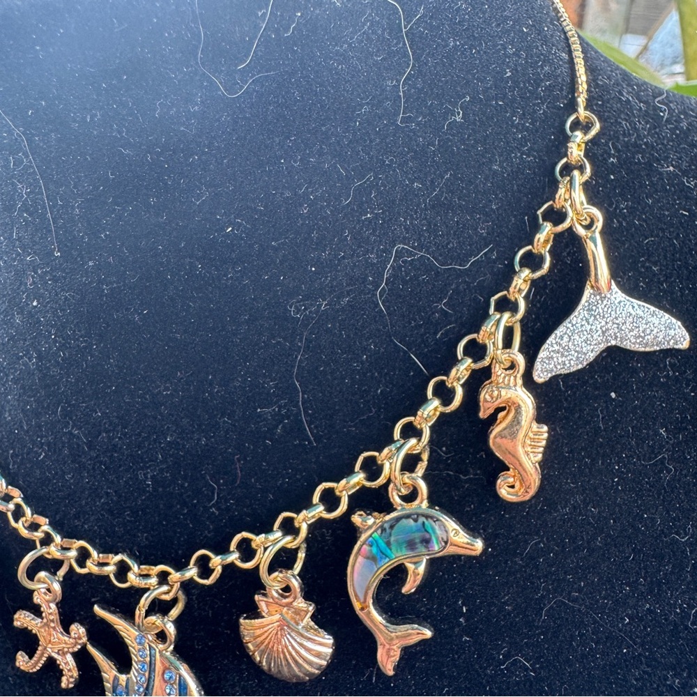 Handmade Ocean/Beach Themed Adjustable Charm Bracelet/ Anklet - Picture 6 of 7